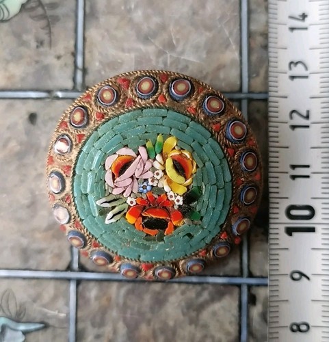 Broche métal mosaïque - métal,
