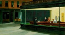 QUADRO STAMPA SU TELA CANVAS - edward hopper - the nightwaks - i nottambuli
