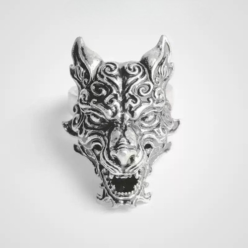 Anello testa lupo mito - anello,