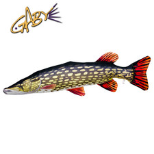Cuscino, decorazione e giocattolo Gaby Fish IL GIGANTE LUCCIO 115 cm