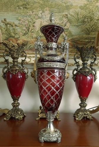 Baccarat antico vaso - , mirtillo