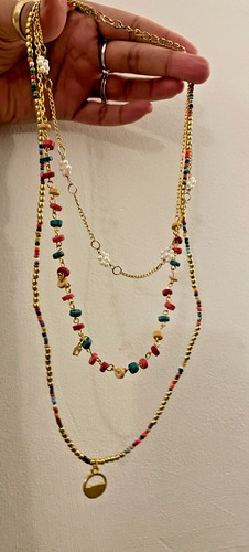 Collana lunga multicolore con