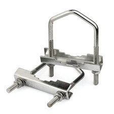 2 staffe a U morsetto per palo