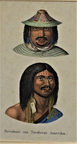 Framed colored engraving - framed,