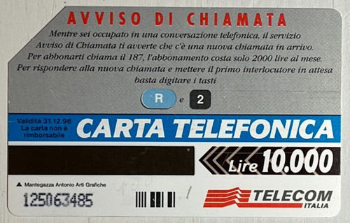 Carta telefonica avviso - carta, r2
