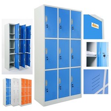 ARMADIETTI SPOGLIATOIO IN METALLO 90X180X42 - 9 ANTE SOVRAPPOSTE FINITURE GRIGIO