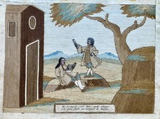 raro ricamo antico in seta