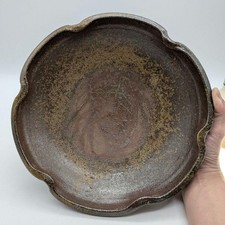Issei Ohira Bizen Ware piatto con fiori bordato grande servizio ciotola inuti...