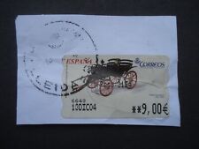 Francobollo usato Spagna 9 euro legati su carta con 1850 Faeton