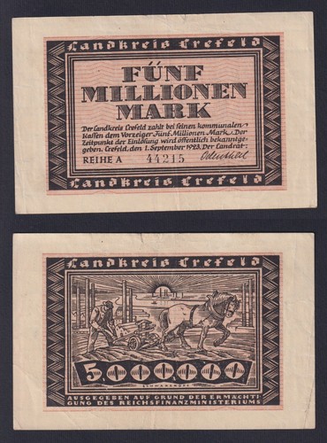 Banconota germania krefeld - germania, 5