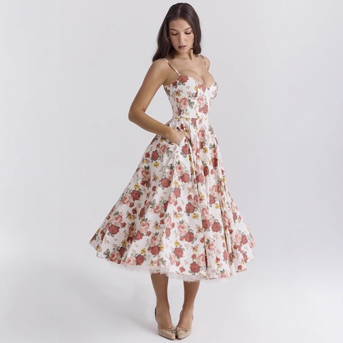 Maxi abito donna - , floreale