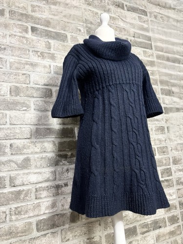 Abito maglia trecce blu - a,