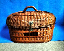812- CESTO IN VIMINI TRASPORTINO  PIC-NIC BIANCHERIA GIORNALI GIOCHI VINTAGE