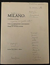 S. Quasimodo, Milano in inchiostro di china 1963 - Note manoscritte di Quasimodo