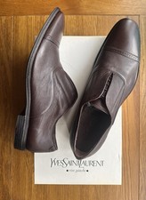 Mocassino audace Yves Saint Laurent YSL nuovo con scatola pizzo nascosto Oxford pelle 41 vestibilità UK7,5