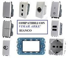 COMPATIBILE VIMAR ARKE' BIANCO PRESA SCHUKO TV PULSANTE  USB INVERTITORE DEVIATO