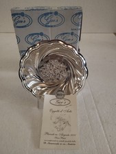 GEO'S Svuota Tasche Piatto Argento 1000 Placcato CRISTALLI SWAROVSKI Rose NUOVO