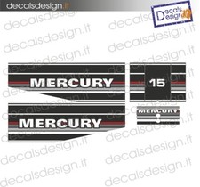 Adesivi motore marino fuoribordo Mercury 15 cv  gommone barca stickers