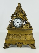 Antico Orologio Napoleonico Da Camino Parigina Bronzo XIX Sec. Uso Decorativo