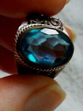 Anello Argento Con Acquamarina Naturale Mis. 8 Americana