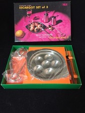 6 Escargot Plates With Tongs