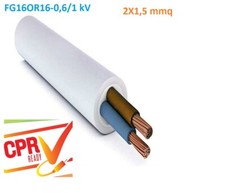 CAVO FG16OR16 EX FG7 BIPOLARE 2 POLI 2 X 1,5 2X1,5 MMQ DOPPIA GUAINA PER ESTERN