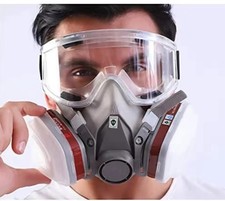 Maschera Antigas Riutilizzabile con Filtri -Respiratore Antipolvere Verniciatura