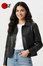 Giacca donna nera vera pelle