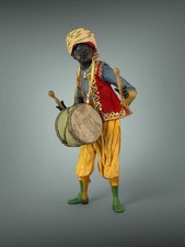 Figura Orientale 28 Cm Bimbo corteo Banda musicale arte Presepiale tamburo