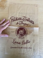 sacchetto pubblicitario filatura tessitura lana gatto epoca collezione sartoria