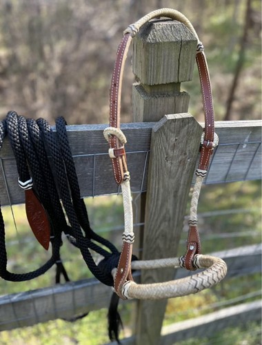 Bitless hackamore pelle grezza - hackamore,