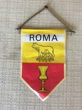 RARO GAGLIARDETTO CALCIO  A.S. ROMA COPPA ITALIA IN CELLOPHANE ANNI '60 BAGGIOLI