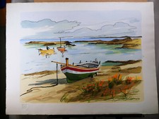 ALDO RISO ACQUARELLO SU BASE GRAFICA OPERA UNICA CON FOTO AUTENTICA FIRMATA