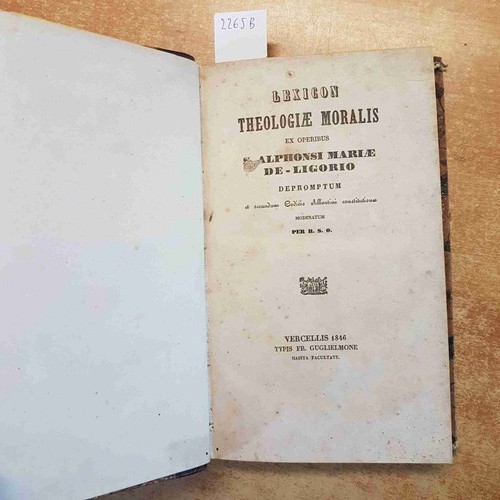 Lexicon theologiae moralis - lexicon,