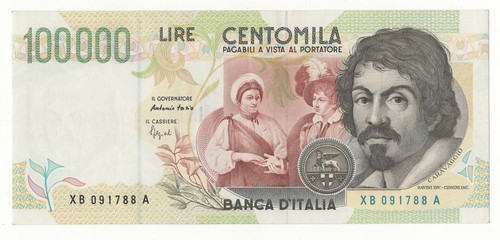 100000 lire caravaggio - 100000,