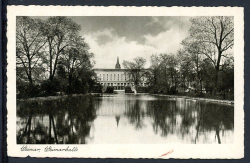 Cartolina weimar weimarhalle - weimar,