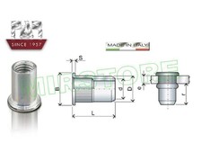 Inserti filettati - 50, (rivetti)