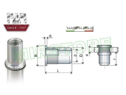 Inserti filettati - inserti, (rivetti)