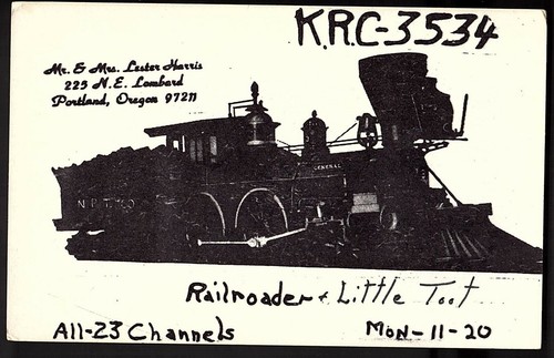 Qsl qso radio card - card, "railroader
