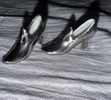Miniatura Piccole Ceramica Argento Scarpe Carine Strega per Decorazione Halloween