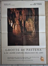 Manifesto Frosinone Regione Lazio Grotte di Pastena 1974 Turismo Inaugurazione 