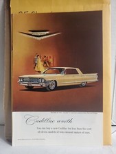 Pubblicità Cadillac 4 porte gialla 1962 