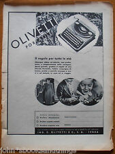 1935 OLIVETTI PORTATILE CON TALLONCINO DA SPEDIRE ANNI 30 PUBBLICITA AD EPOCA 