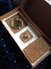 Set da fumo anni '70 plexiglass ottone paglia vienna nello stile di G. Crespi