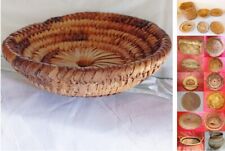 CESTINO SARDO ARTIGIANALE IN ASFODELO tondo, cm 21 x h 5 ed altri vari