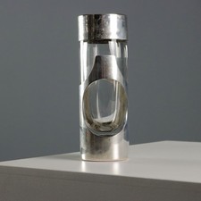 Vaso Vintage Vetro e Argento James Rivière Italia Design Anni '70 Originale