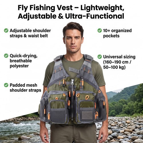 Gilet pesca mosca - gilet, misura