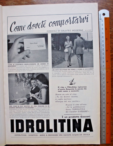 Pubblicità 1953 idrolitina - pubblicità, 9/1953