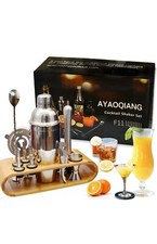 Cocktail Shaker Set di 12 Pezzi, Kit Attrezzatura Bar in Acciaio Inox, Shaker 75