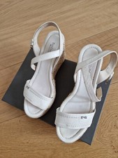 Sandali Bianchi Estivi Nero Giardini Con Zeppa Numero 37 Made In Italy 